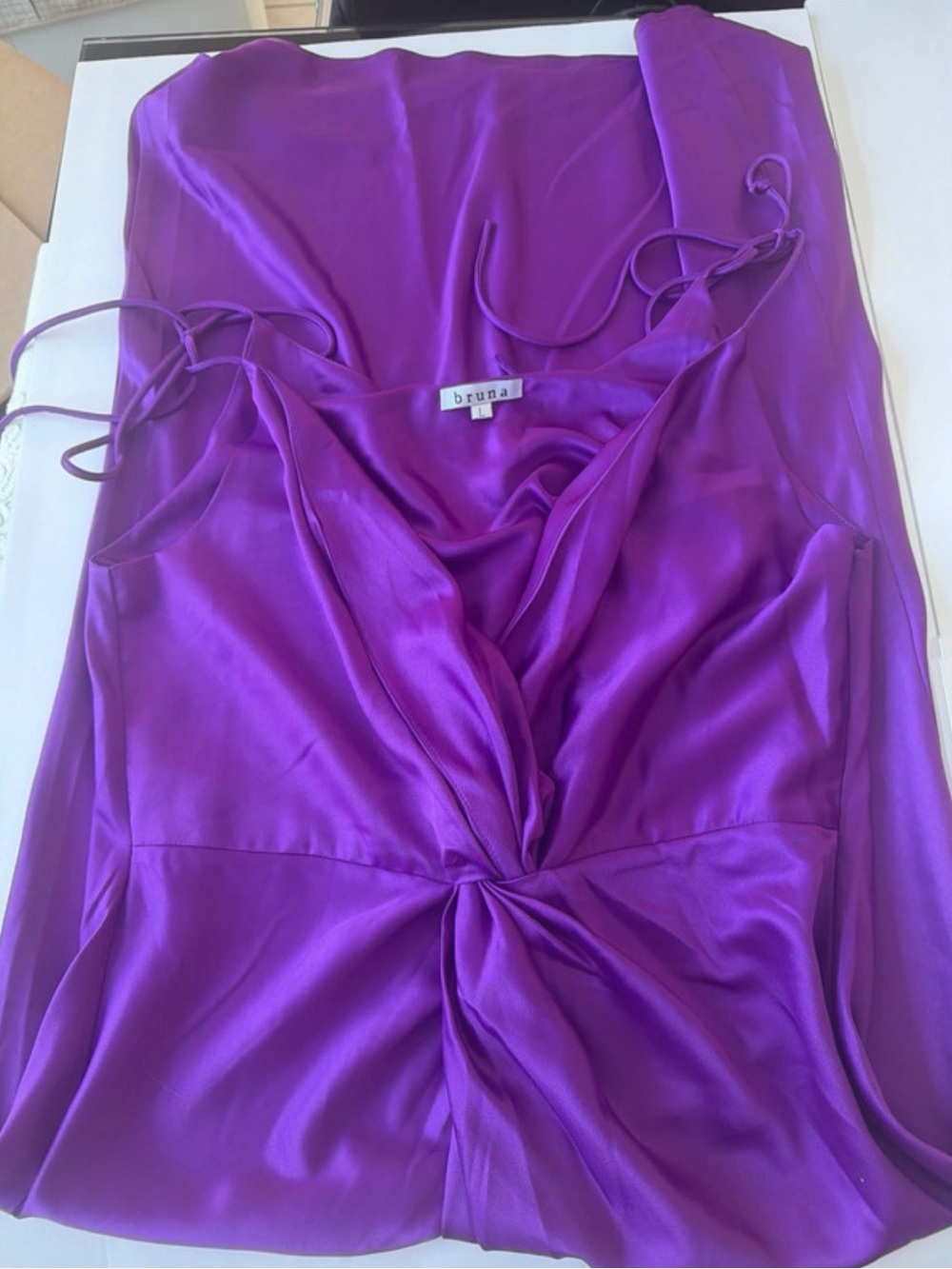 Purple Satin Twist-Front Women's Tank Top